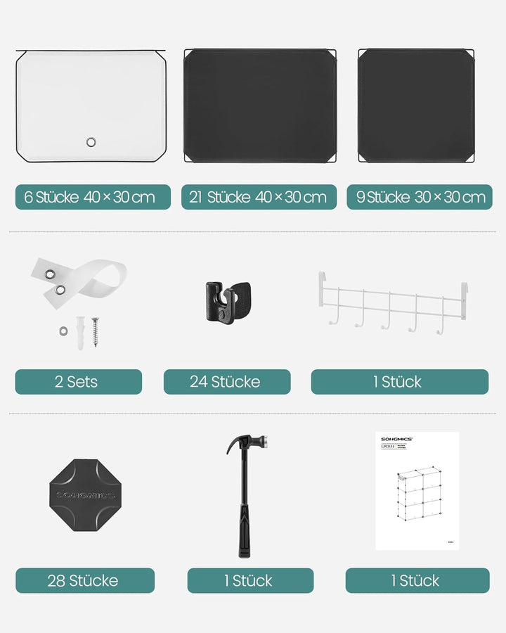 SONGMICS Schuhregal, Schuhschrank, für Garderobe und Eingangsbereich, anpassbar, 6 Fächer, für bis z