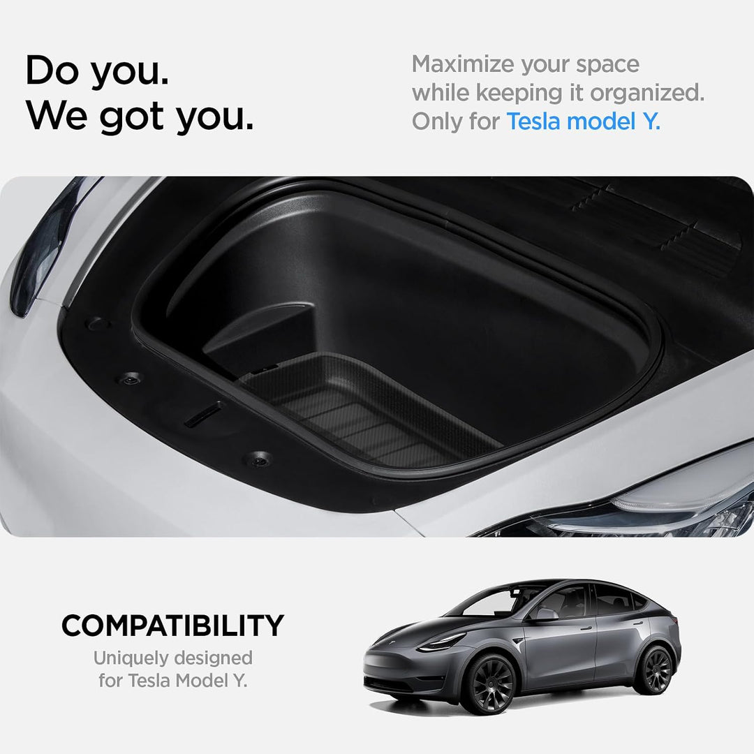 Spigen Tesla Model Y (~2024) Vordere Kofferraummatte, Stossfestes XPE-Material zum Schutz der Innenf