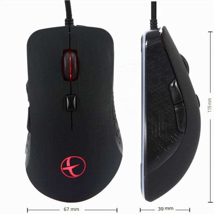 Mit beheizter Maus, kabelgebundene Gaming-Maus, ergonomisches Design, 6 programmierbare Tasten, 2400