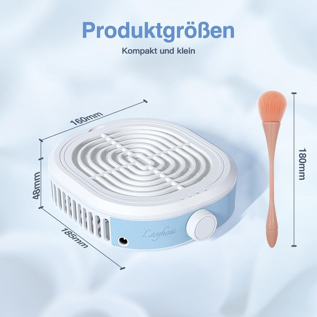 80W Professioneller Nagelstaubsauger, Tragbarer Tischstaubsauger, 3 Saugstufen Leistungsstarker Stau