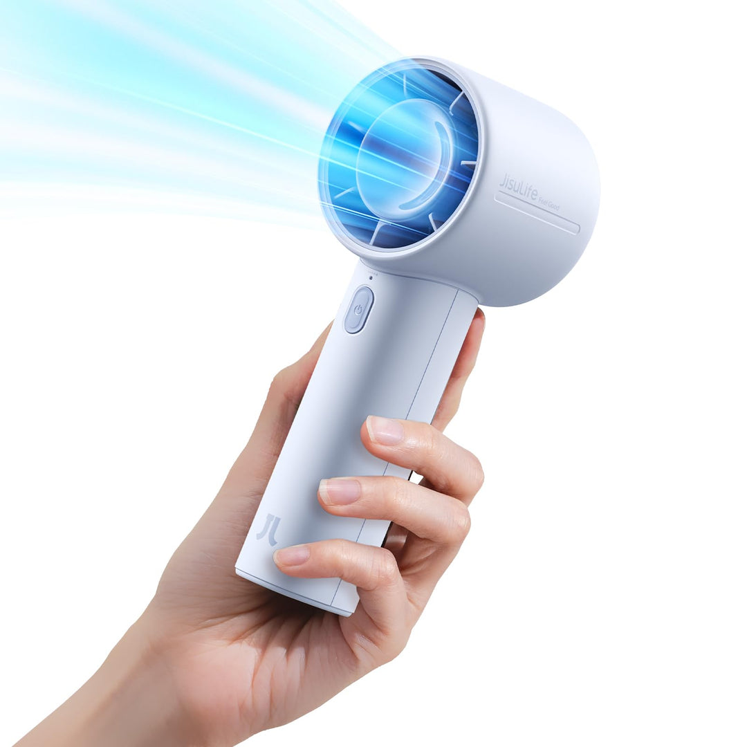 JISULIFE Mini Ventilator, 4000 mAh Handventilator Akku Aufladbar, bis zu 22 Stunden Kühlung, 5 Gesch