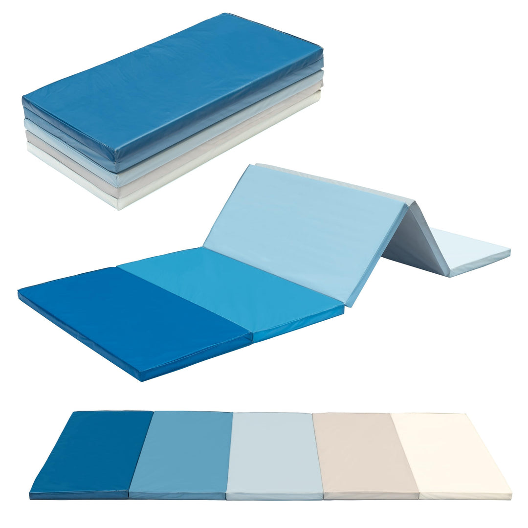 Klappbare Turnmatte | ca. 185 x 76 x 3,2 cm | Tragbare und faltbare Kinder Weichbodenmatte, auch ide
