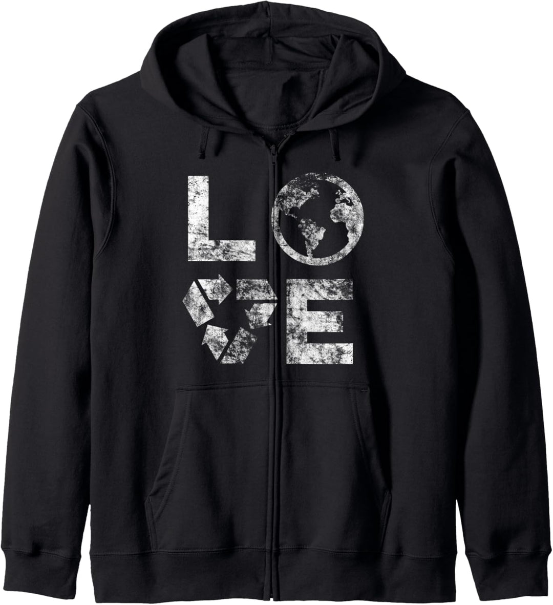 Liebe Earth Day 90s Vintage Recycling Kinder oder Lehrer Kapuzenjacke