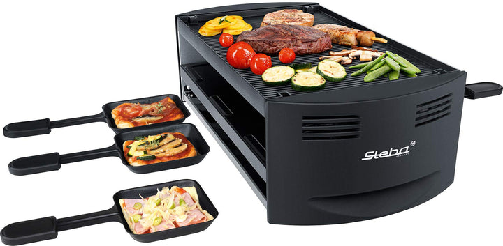 Steba Pizza-Raclette RC 6 Bake &amp; Grill | 2 getrennt schaltbare Heizspiralen | inkl. Pizza Funktion m