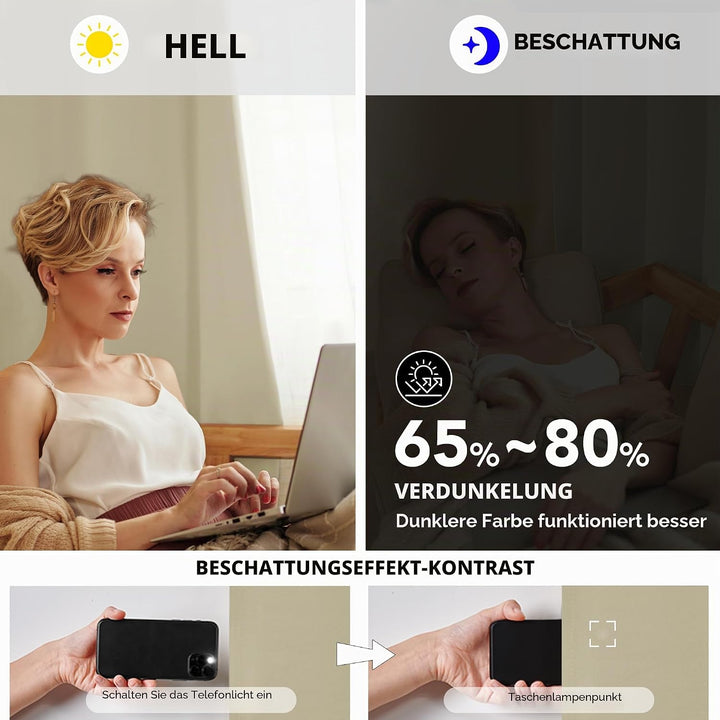 Deconovo Verdunkelungsgardinen Blickdichte Vorhänge mit Ösen Thermovorhang Kälteschutz Thermogardine