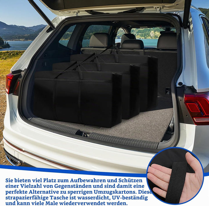 4 Stück 120L Extra Grosse Aufbewahrungstasche, 210D Oxford Heavy Duty Tragetasche mit Verstärkten Gr