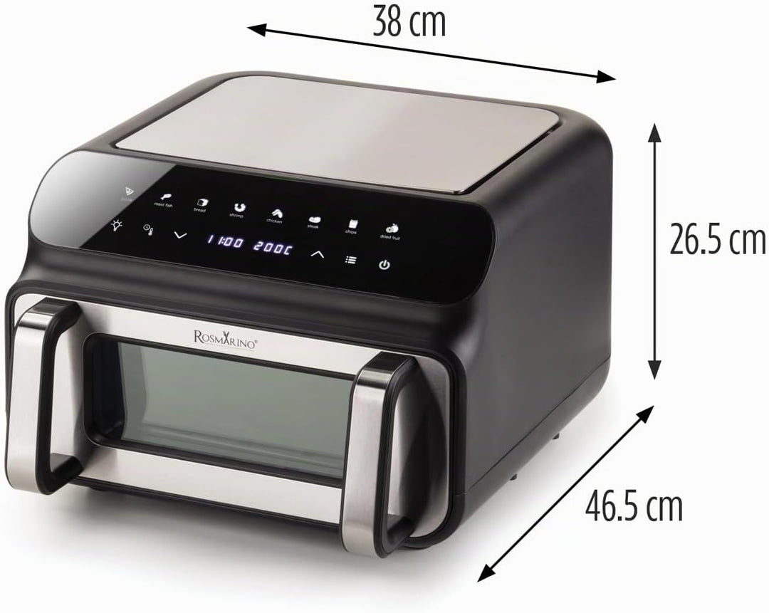 Rosmarino Infinity MasterPro Heissluftfritteuse Airfryer 10L - Multifunktion 5-in-1: Heissluftfritte