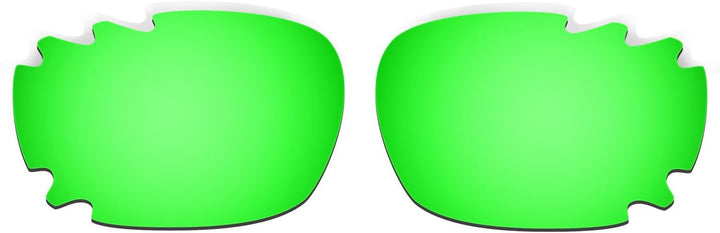 HKUCO Red/Green Polarized Replacement Lenses plus Blue Earsocks Rubber Kit For Oakley Racing Jacket