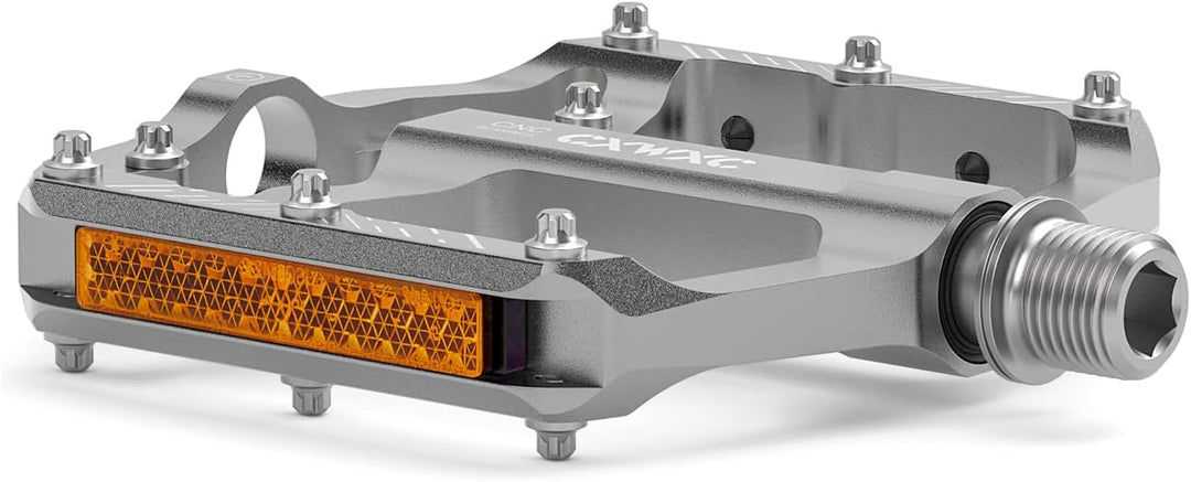 CXWXC Fahrradpedale mit Reflektoren 9/16 Zoll CNC Aluminium MTB Pedale Leichtgewichts, Antirutsch fü