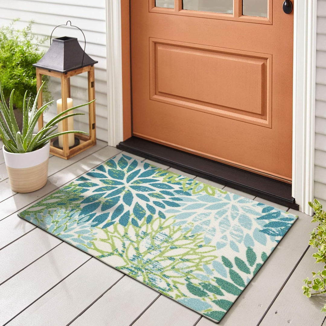 TALETA Fussmatte Outdoor Teppich Wetterfest,Outdoor Fussmatte, Gross: 50 x 80 cm 02 Tropische Pflanz