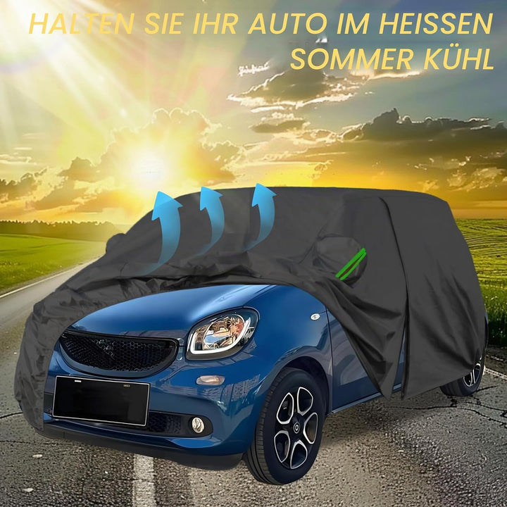 Atmungsaktiv Autoplane Ganzgarage für Smart Fortwo W451 W453 2016-2024, Autoabdeckung Vollgarage Ers