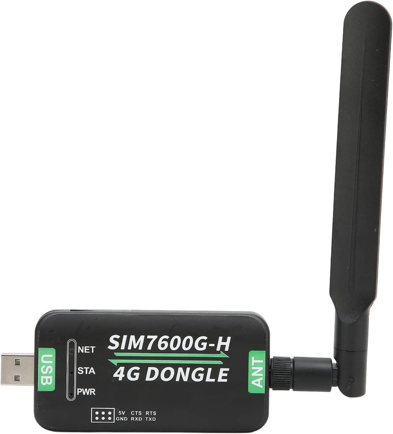 SIM7600G-H 4G-DONGLE mit Antenne, Unterstützt 2G/3G/4G-Netzwerk, USB/UART-Kommunikation, 150 Mbit/s