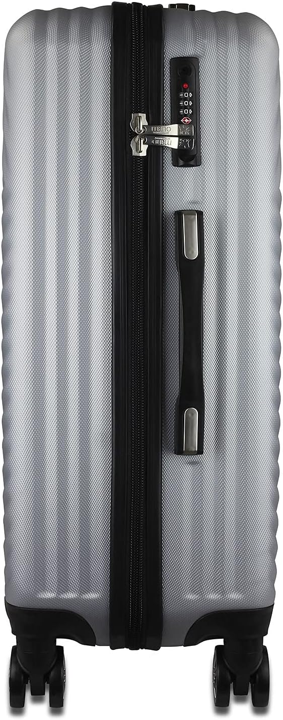 mano Don Carlo 3er-Hartschalen Kofferset (S,M,L) 4 Rollen mit TSA-Zahlenschloss, Silber Set Silber,