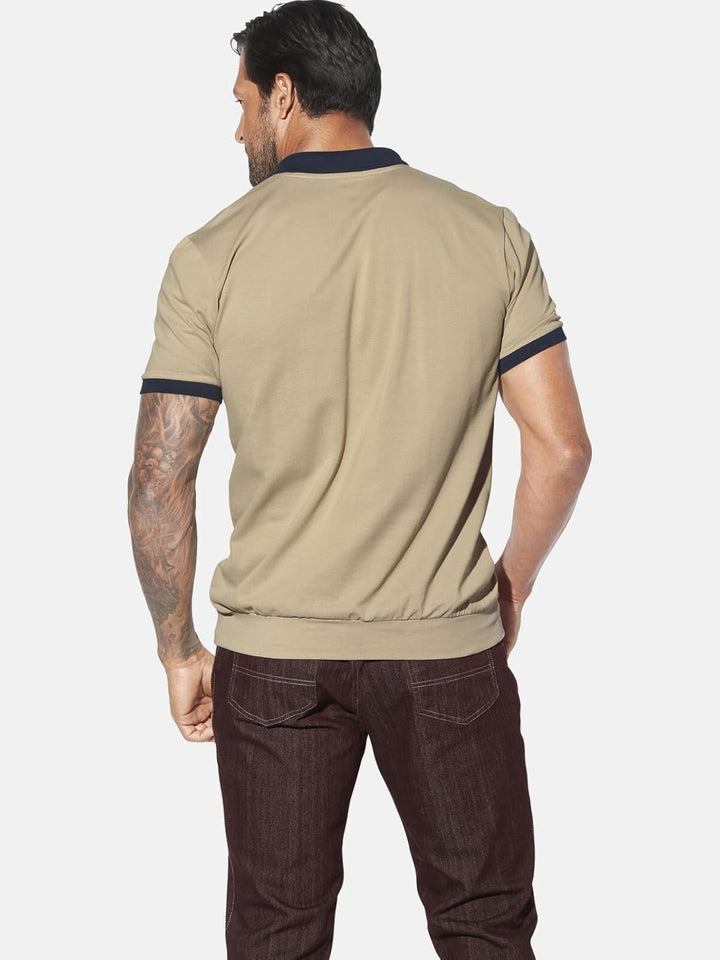 Jan Vanderstorm Herren Poloshirt Erling Kurzarm, Knopfleiste|grosser Audruck | Reine Baumwolle |gros