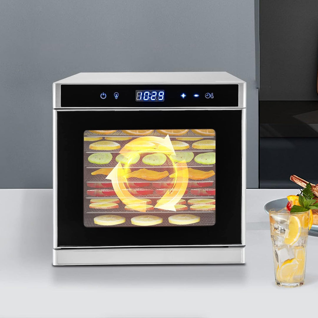 Lebensmittelentfeuchter Edelstahl Dörrgerät Dörrautomat Dörrautomaten Dehydrator mit Timer-Funktion,