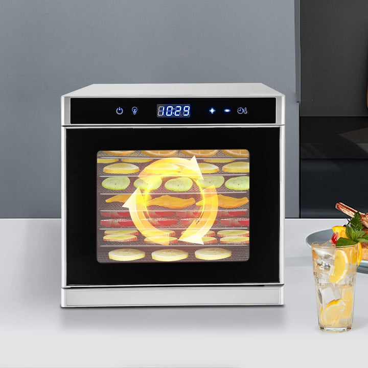 Lebensmittelentfeuchter Edelstahl Dörrgerät Dörrautomat Dörrautomaten Dehydrator mit Timer-Funktion,