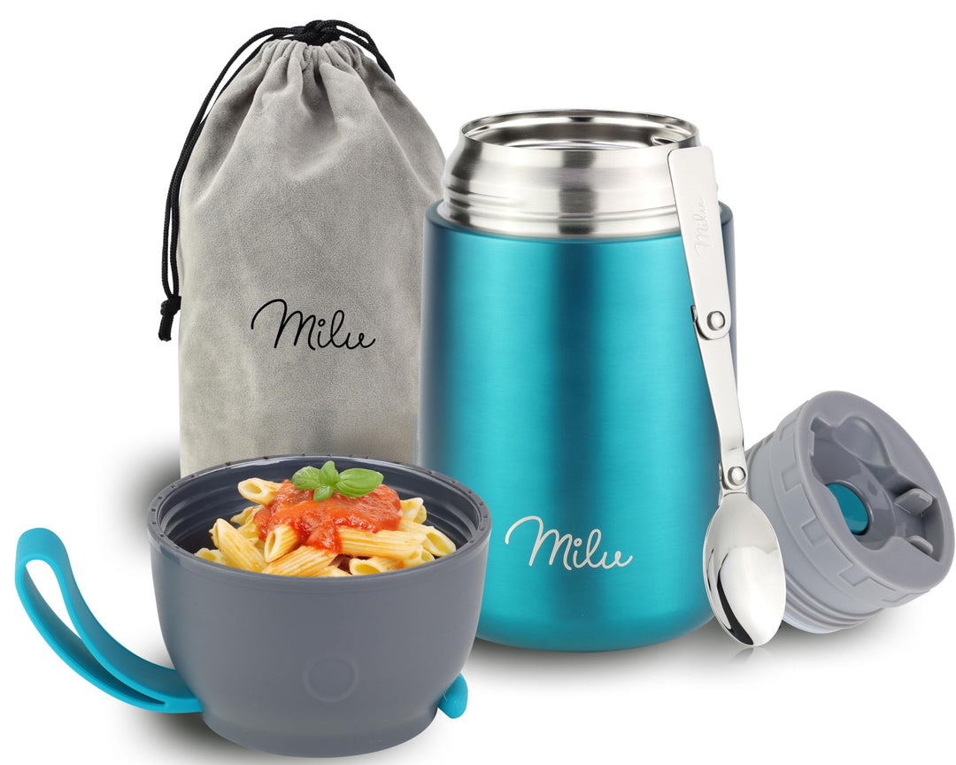 Milu® Thermobehälter 450, 650ml | Edelstahl Warmhaltebehälter | Essensbehälter | Speisegefäss Babyna