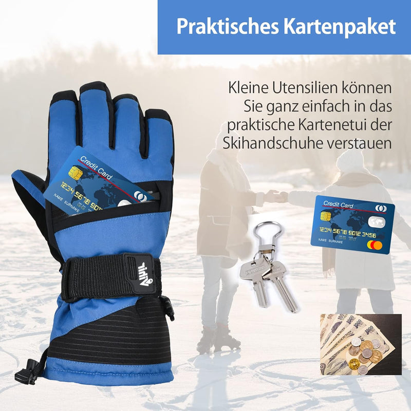 Vihir Winterhandschuhe Skihandschuhe Herren & Damen Thermo Handschuhe, Wasserdichte Touchscreen 3M T