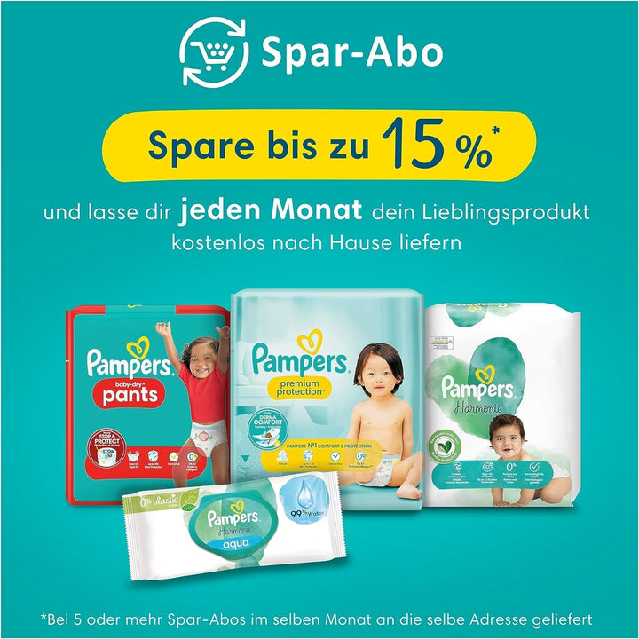 Pampers Baby Windeln Grösse 2 (4-8 kg) Harmonie, HALBMONATSBOX, Sanfter Hautschutz Und Pflanzenbasie