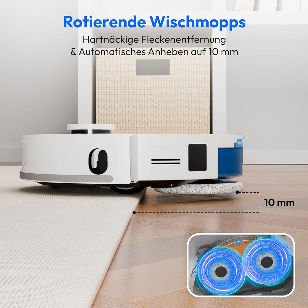 MEDION Saugroboter mit 3-in-1 Absaugstation, Lasernavigation und Wischfunktion X55 SW+ (Starke 10000