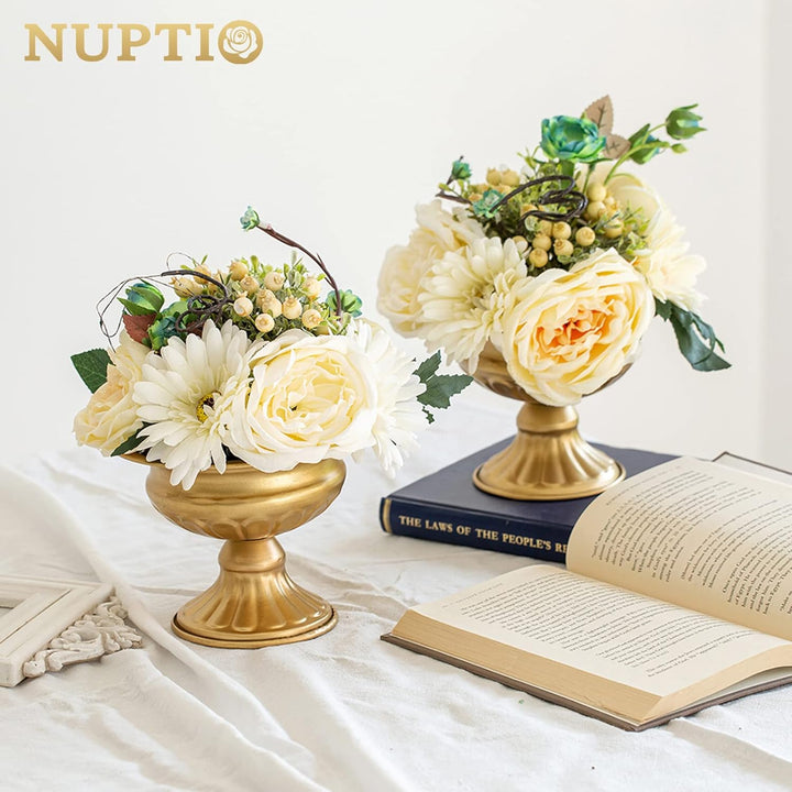 Nuptio 2 Stücke Mini Grösse Metall Urne Pflanzer Elegante Hochzeit Mittelstücke Vase für Hochzeit De