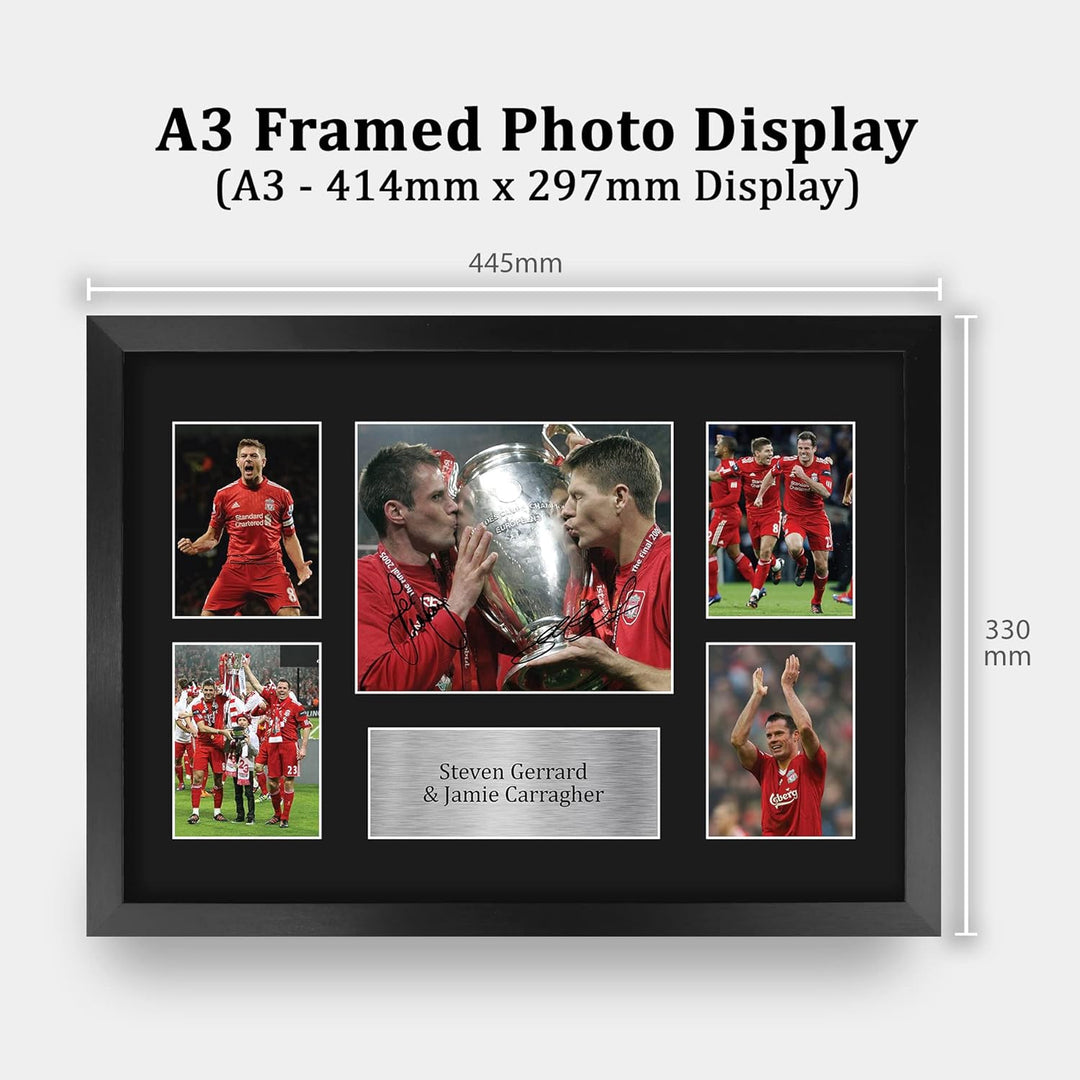 HWC Trading FR A3 Steven Gerrard & Jamie Carragher Liverpool Geschenke Gedruckt, Signiert Autogramm