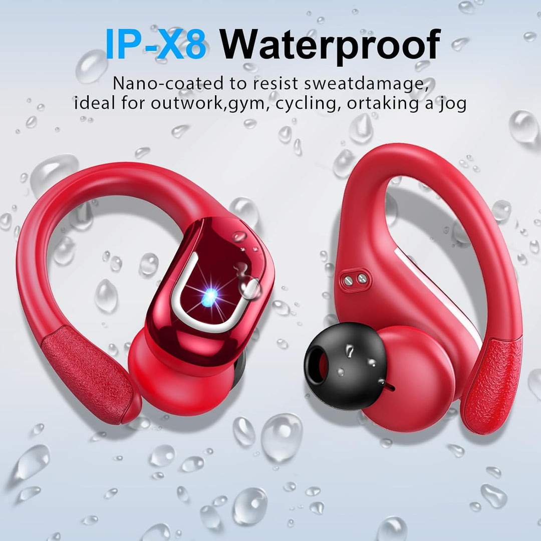 Rulefiss Bluetooth 5.4 Kopfhörer Sport, 75Std Kopfhörer Kabellos Bluetooth, HiFi Stereo Bass, ENC No