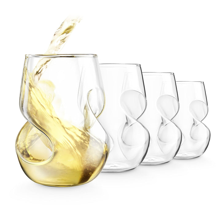 Final Touch Conundrum White Wine Glasses Weissweingläser - Hand durchgebrannte Glas 266ml - Packung