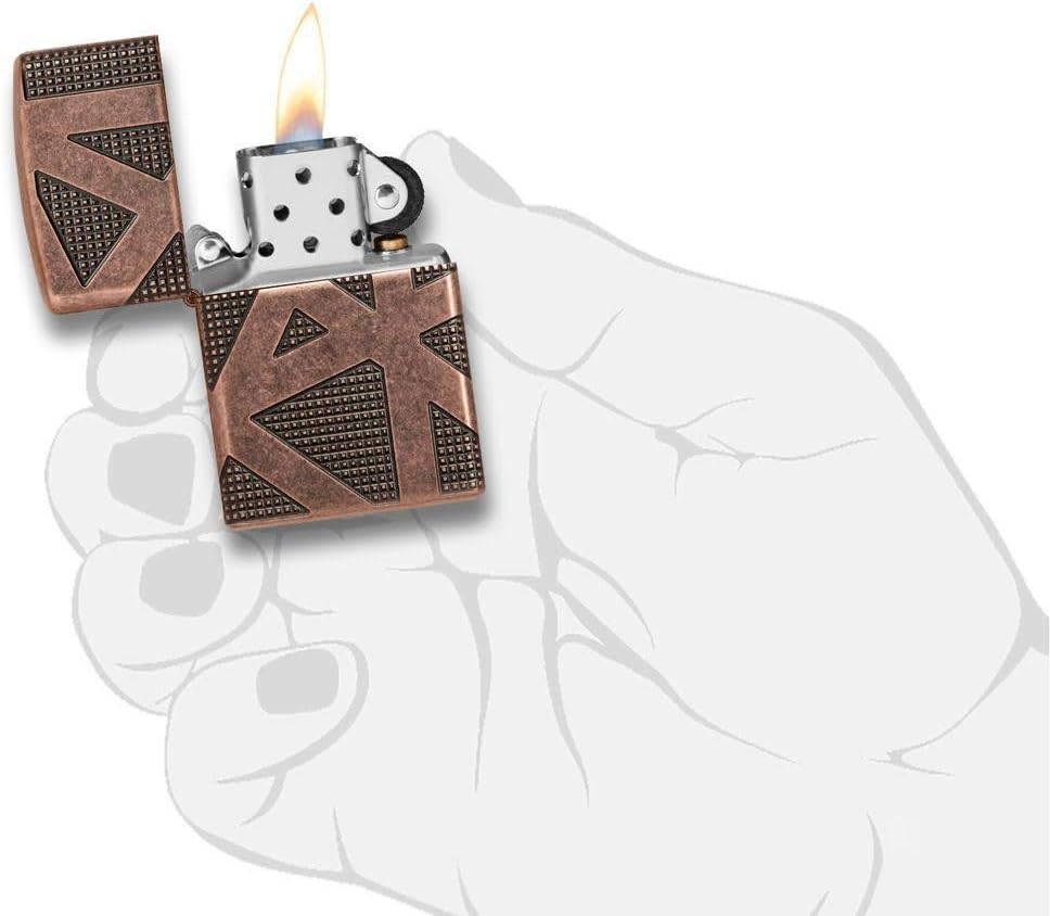 Zippo Armor Taschenfeuerzeug, antikes Kupfer, geometrisches Design, 360, Einheitsgrösse Copper, Copp