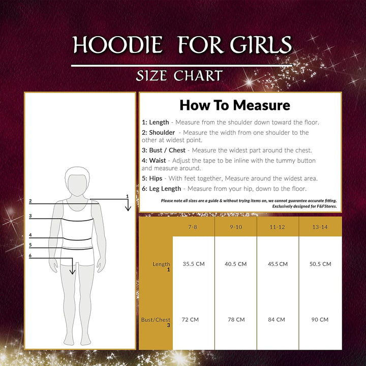 Harry Potter Mädchen Hoodie, Weicher und Bequemer Hogwarts Kapuzenpullover - Geschenke für Mädchen S