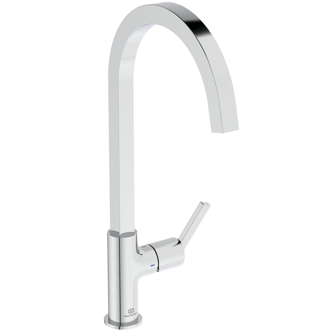 Ideal Standard BD411AA Gusto Küchenarmatur eckiger Auslauf, Ausladung 204mm, Chrom Gesamte Höhe: 424