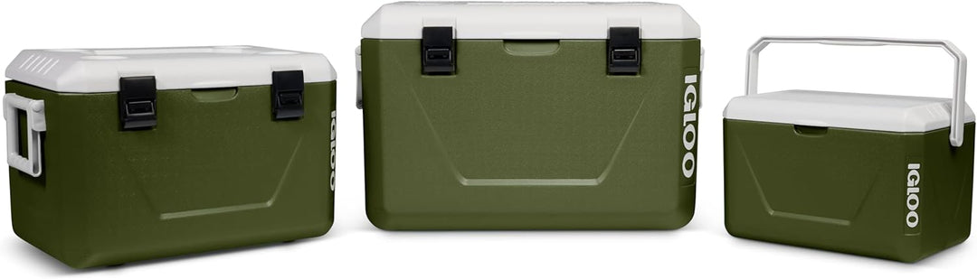 IGLOO Stapelbare Passiv‑Kühlboxen Set 55L + 27L + 11L – Platzsparende Camping‑Kühlboxen, robust & le