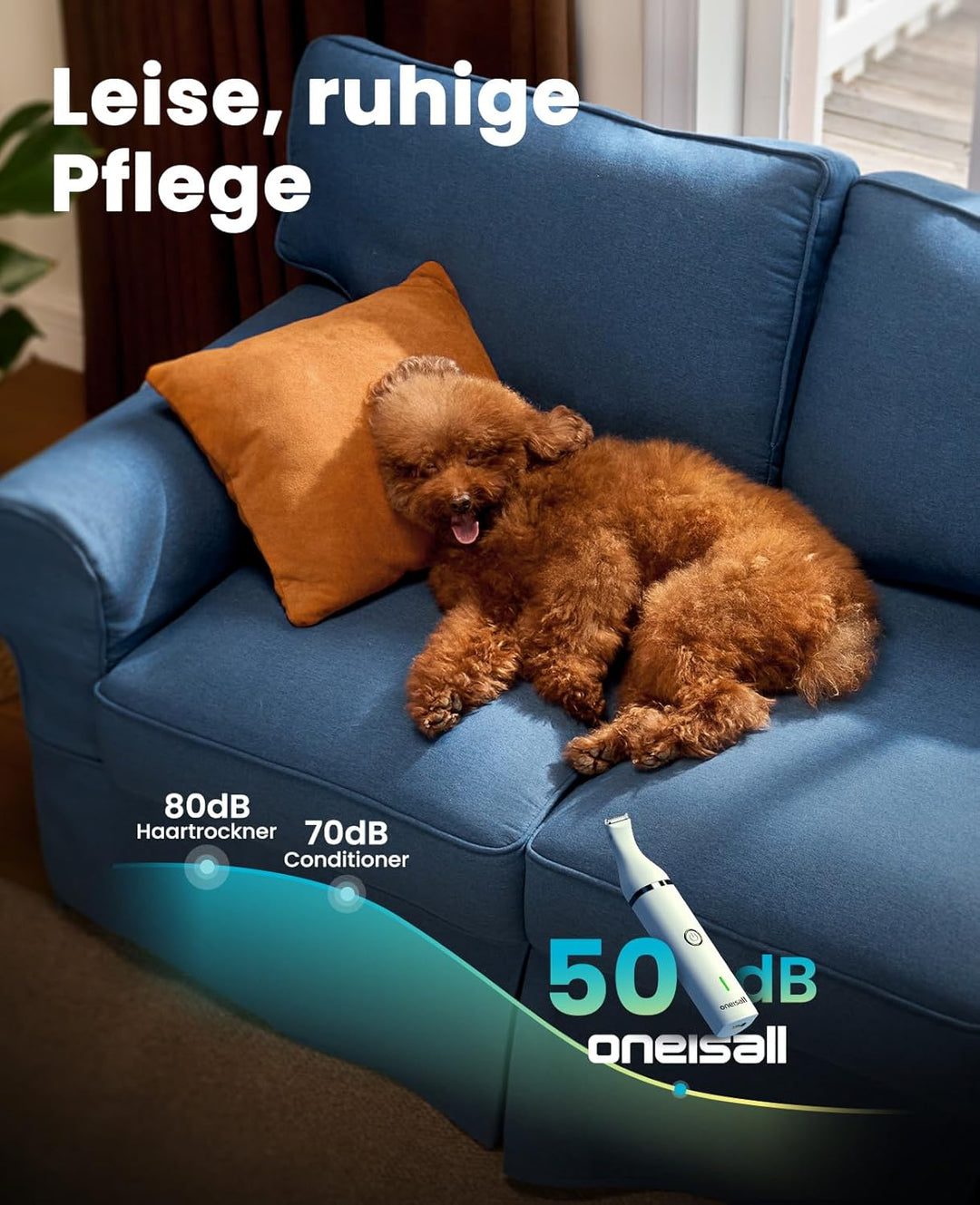 oneisall Pfotentrimmer für hunde mit Doppelklingen, 2-Gang schermaschine hund pfoten Leise hundesche