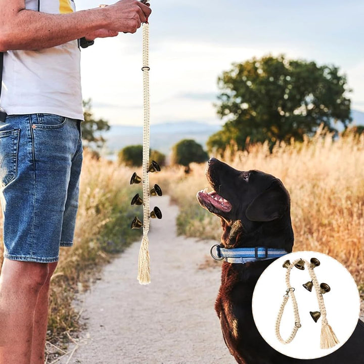 2 Stück hängende Türklingeln für das Toilettentraining von Hunden, längenverstellbar, Baumwollseil,