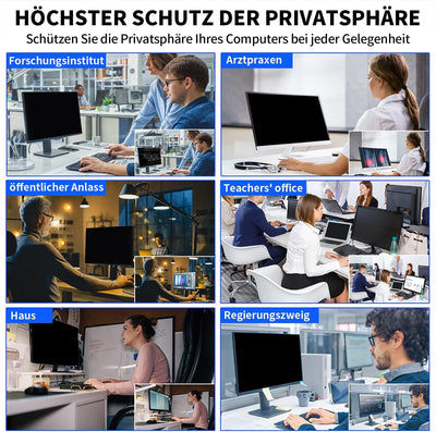 DEJIMAX Monitor Blickschutzfolie 24 Zoll für Computer 16:9 Seitenverhältnis, Anti -Blendung & blaues