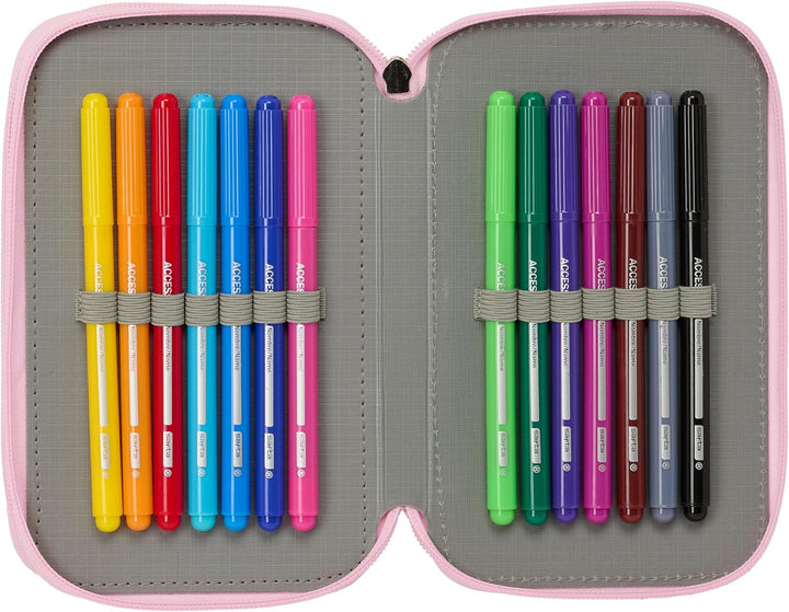 K-POP Demon Hunters ICONIC Schulmäppchen mit 37 Utensilien, Kindermäppchen, ideal für Kinder von 5 b