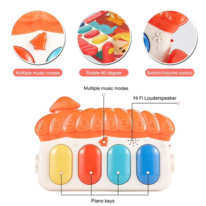 Eners Baby Gym Spielmatte Musikalische Aktivitätsmatte Piano Baby Play Gym Bauchzeit Gepolsterte Mat