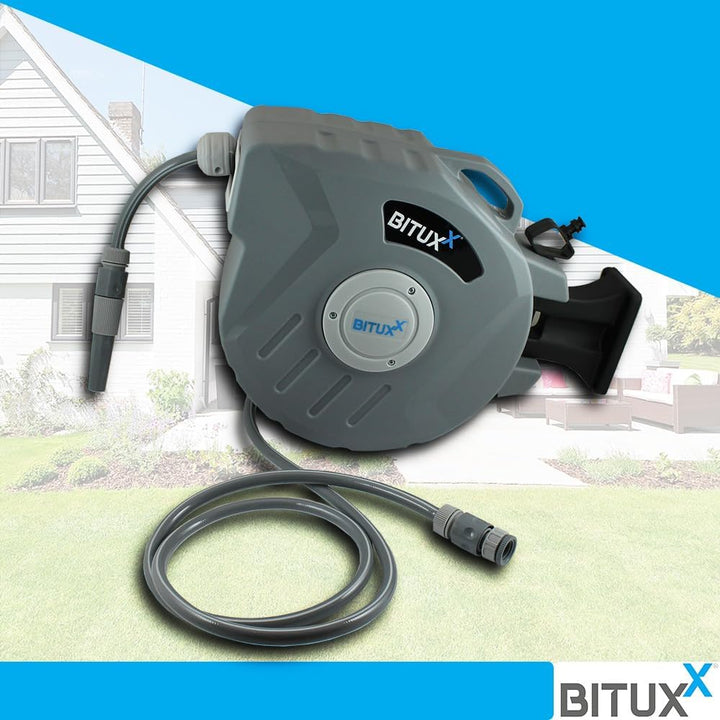 Bituxx Wand Wasser Schlauchtrommel Schlauchaufroller Wasserschlauchaufroller Schlauchbox Automatik (