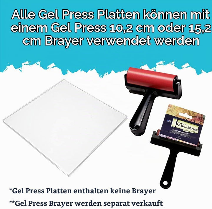Gel Press 10803 Silikon Stempel Druckplatte, Mehrfarbig, 12 x 12 in 12 x 12 in GEL10803, 12 x 12 in