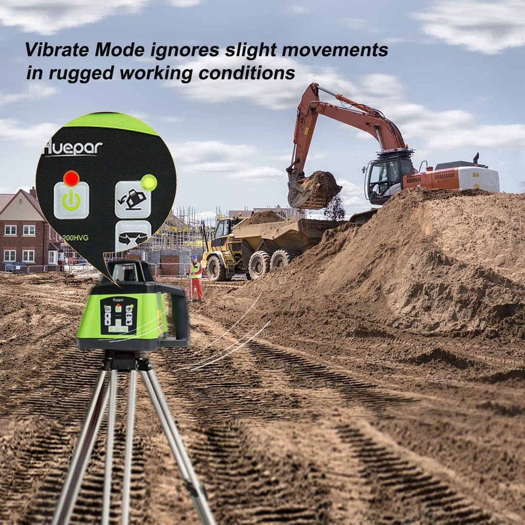 Huepar RL200HVG Rotationslaser Kit Grün, Selbstnivellierend Rotary Laser Level 360° Horizontaler/Ver