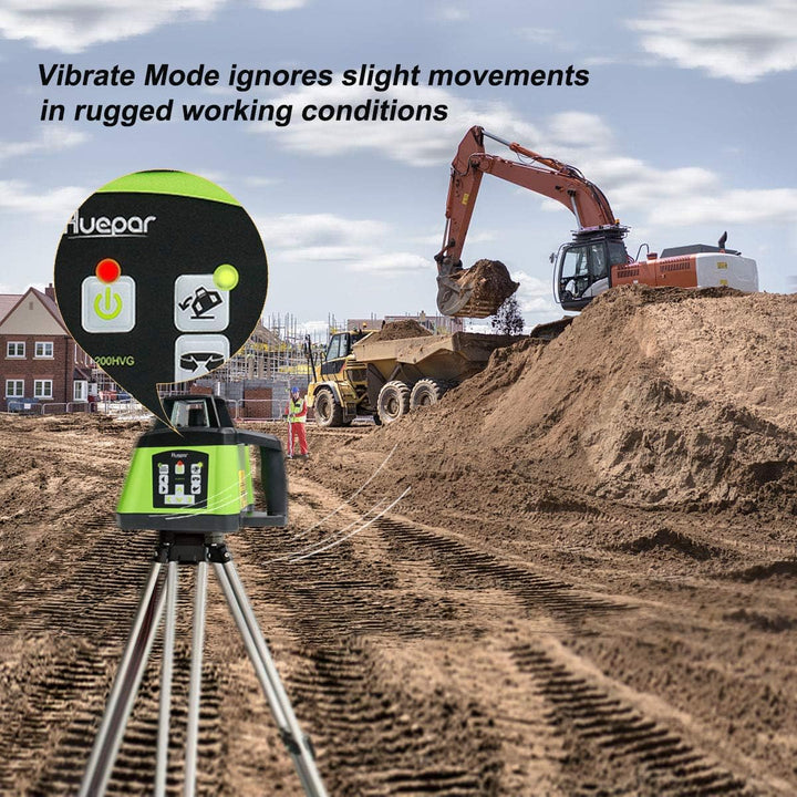 Huepar RL200HVG Rotationslaser Kit Grün, Selbstnivellierend Rotary Laser Level 360° Horizontaler/Ver