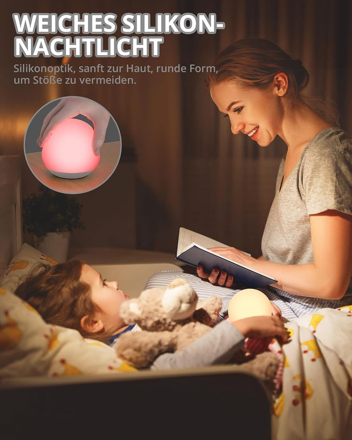 HOMGEN 2 in 1 White Noise Machine Silikon Weisses Rauschen Maschine für Babys Wiederaufladbare Schla