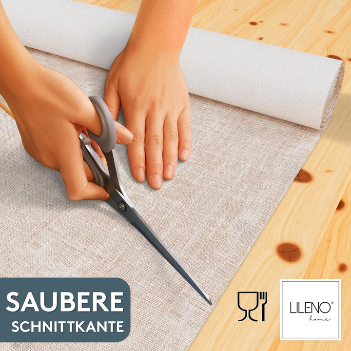 LILENO HOME Tischdeckenrolle 1,10 x 25 m - Tischdecke Mélange Taupe aus Vlies - Stoffähnlich, abwasc