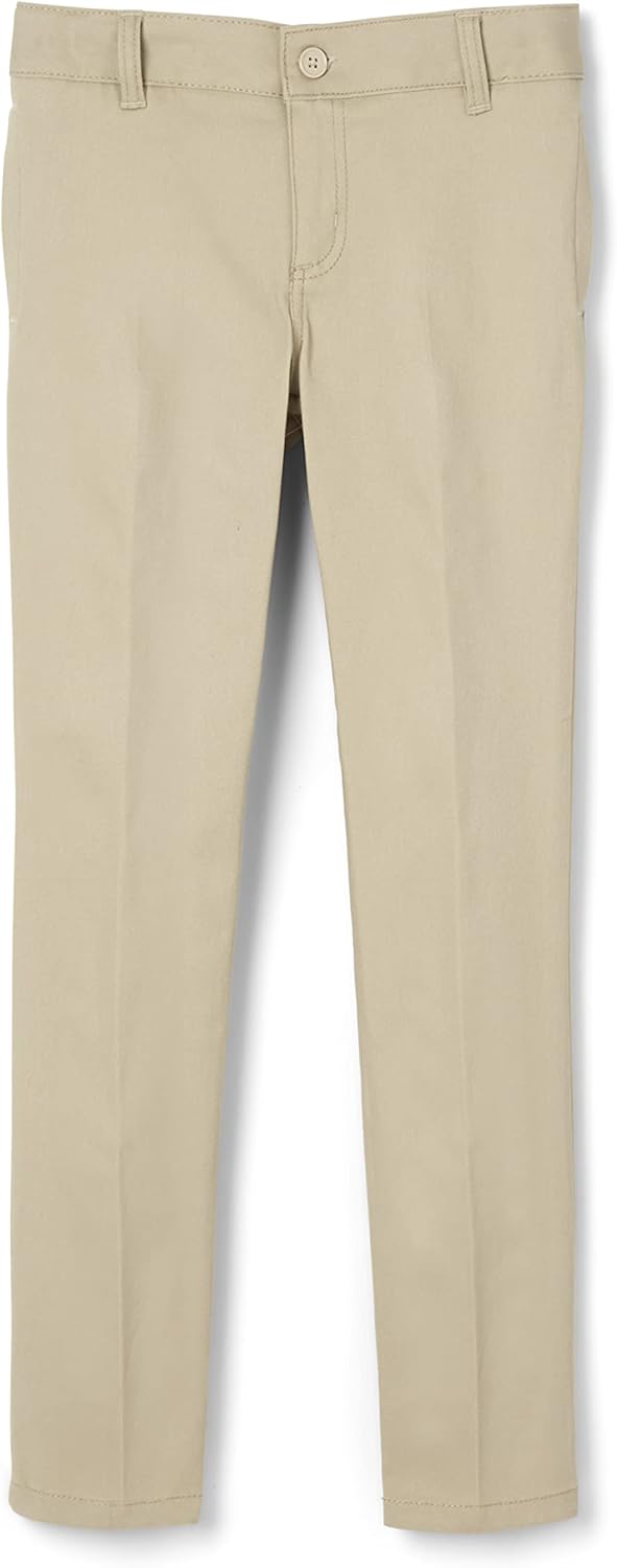 French Toast Mädchen-Hose, verstellbare Taille, Stretch-Twill, gerades Bein 4 Jahre Khaki, 4 Jahre K