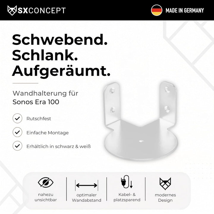 Era 100 Wandhalterung | Sonos Wandhalterung für Sonos Era 100 | Eck-Variante | platzsparend | Made i