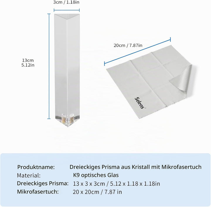 Selens Fotografie Kristall Dreieckig Prisma mit 1/4" Gewindeloch, Professionelle Optik Kristall Glas