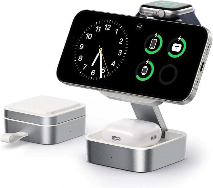 3-in-1-Ladestation für Apple, magnetisches faltbares kabelloses Ladegerät mit Mag-Safe für iPhone 17