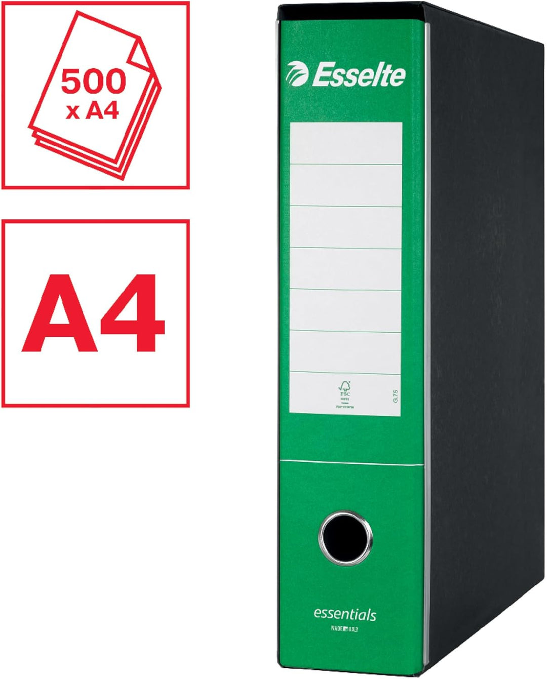 Esselte Business-Ordner mit Hebelmechanik und Aufbewahrungsschachtel Formato Protocollo grün 6 grün