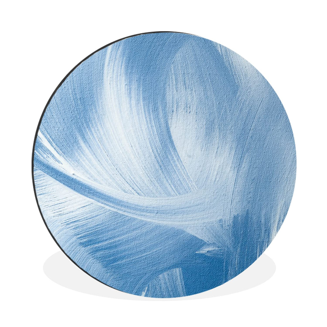 MuchoWow Wandbild Rund Wanddeko Deko Wohnzimmer Bilder 60x60 cm Blau - Acrylfarbe - Gestaltung, 60x6