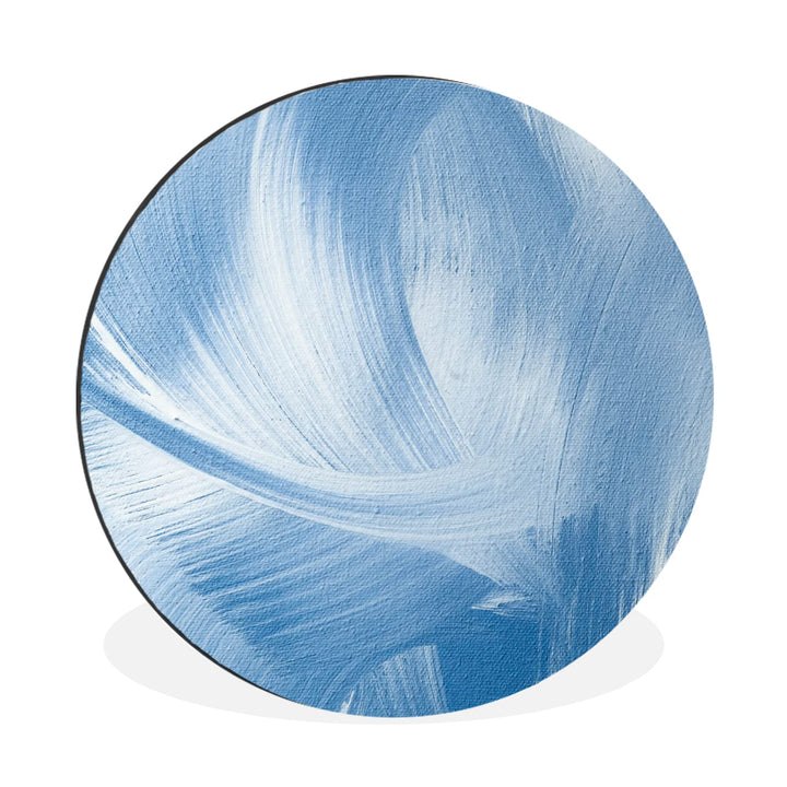 MuchoWow Wandbild Rund Wanddeko Deko Wohnzimmer Bilder 60x60 cm Blau - Acrylfarbe - Gestaltung, 60x6